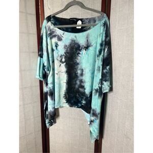 ALYSSA THOMAS TIE  DYE ASYMMETRICAL BLOUSE SIZE S/M‎